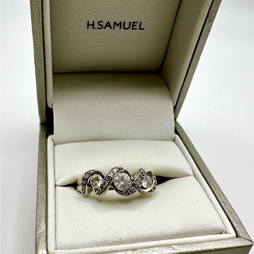 H. Samuel white gold diamond engagement / eternity ring
